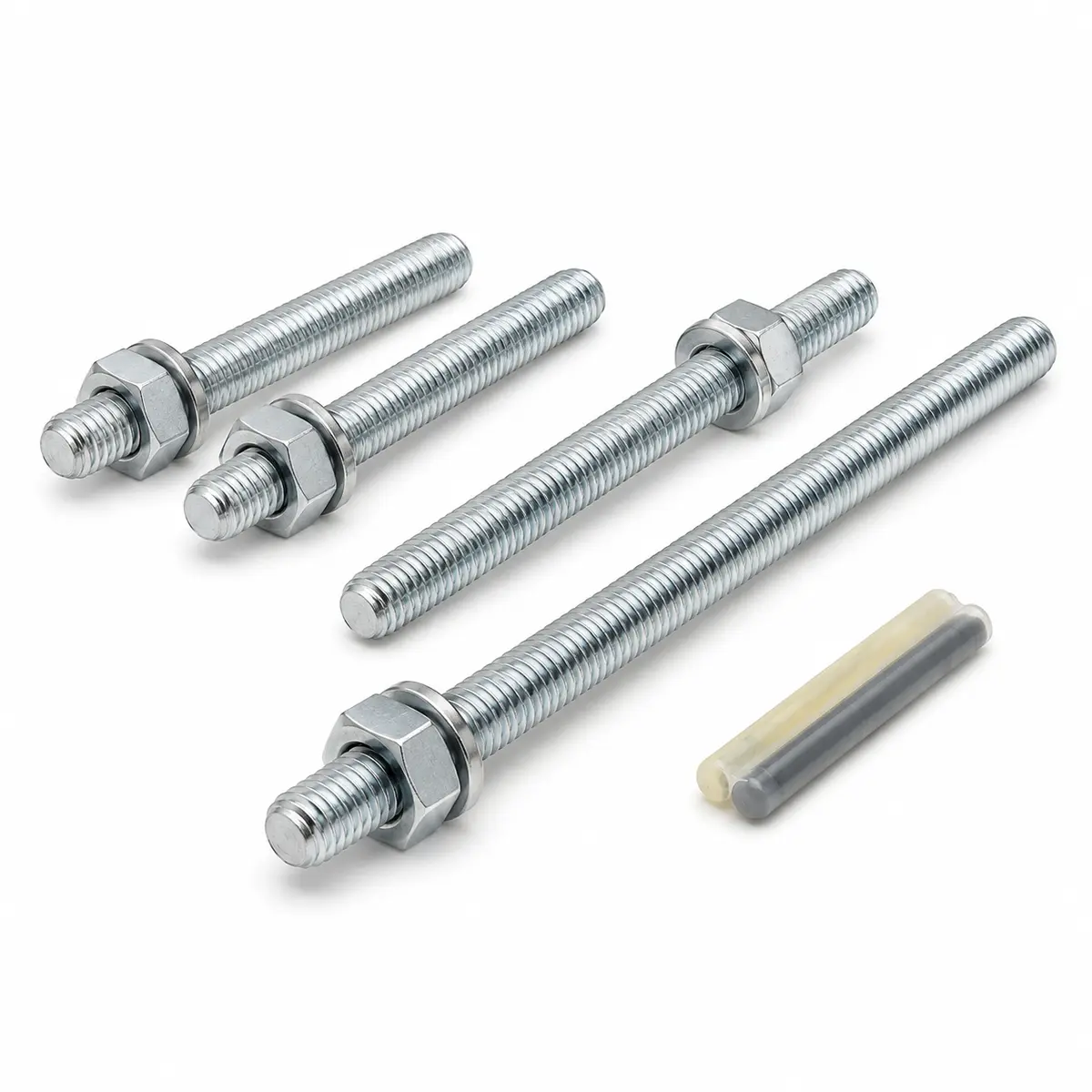 Chemical anchor studs with nuts and washers — XHT Fasteners