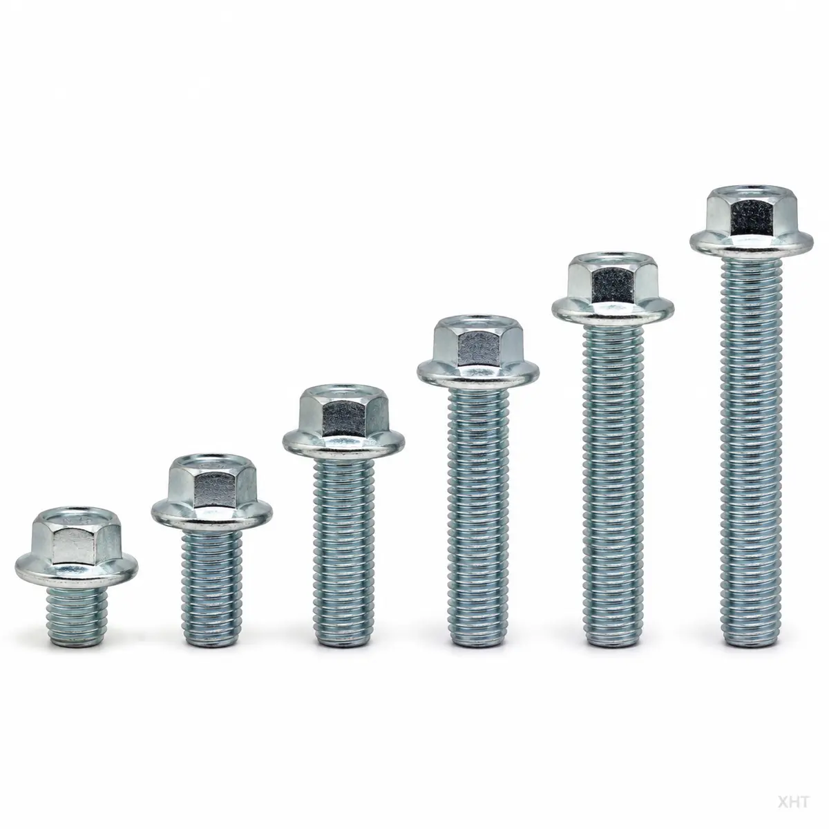 DIN 6921 hex flange bolts in common size range — XHT Fasteners