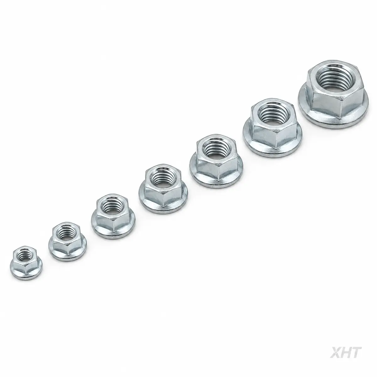 Sechskantmutter mit Flansch DIN 6923 — Größenansicht