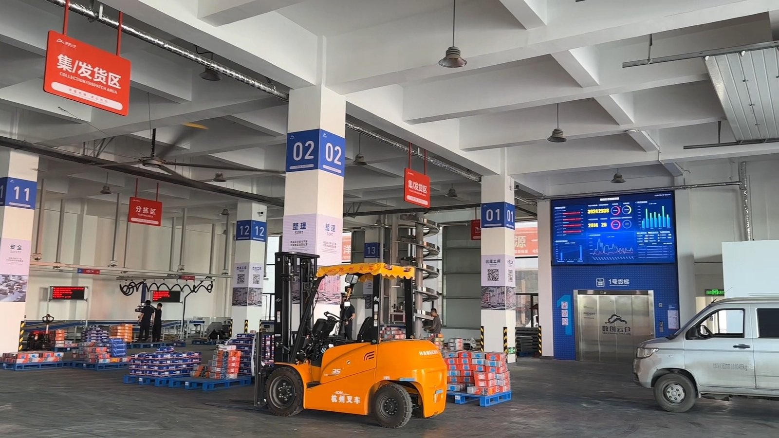 Collection and dispatch area at a partner warehouse