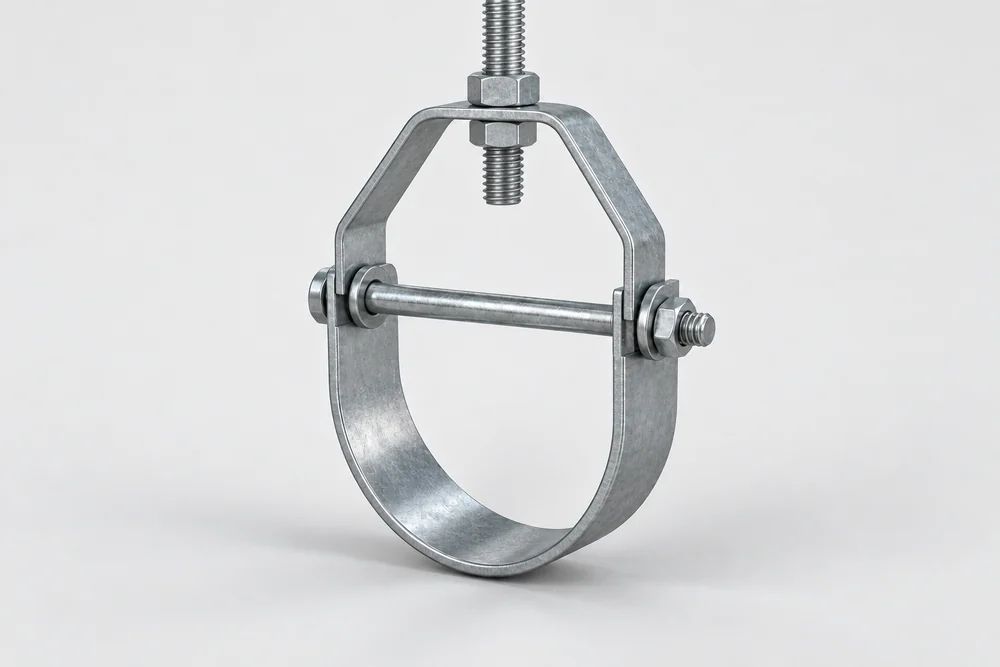 Supports de suspension de tuyauterie : anneaux et étriers clevis — illustration indicative du produit, XHT Fasteners