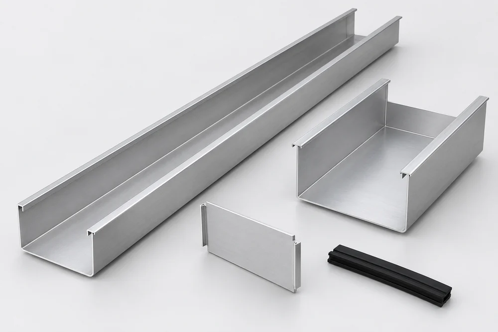 Solar Waterproof Drainage Gutters & Accessories — illustrative product reference, XHT Fasteners