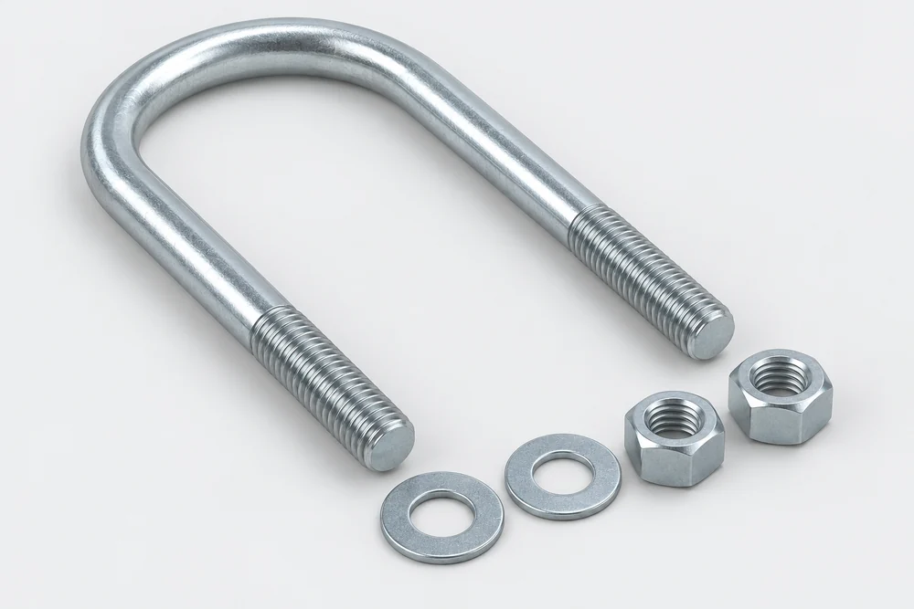 Étriers filetés en U et accessoires de serrage assortis — illustration indicative du produit, XHT Fasteners